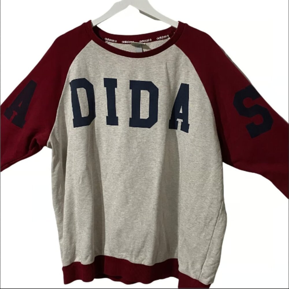 Adidas NEO Colorblock Crewneck Sweatshirt LOGO SPELL OUT Women's XL HTF